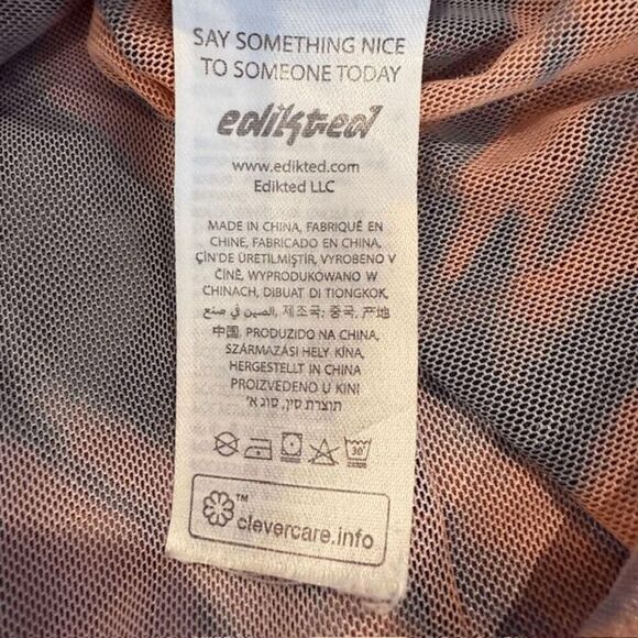 Edikted Dolls Kill Zava Tie-Dye Mesh Long Sleeve Crop Top Multicolor Size Small - Picture 5 of 11